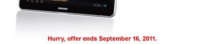 Hurry, offer ends September 16, 2011.
